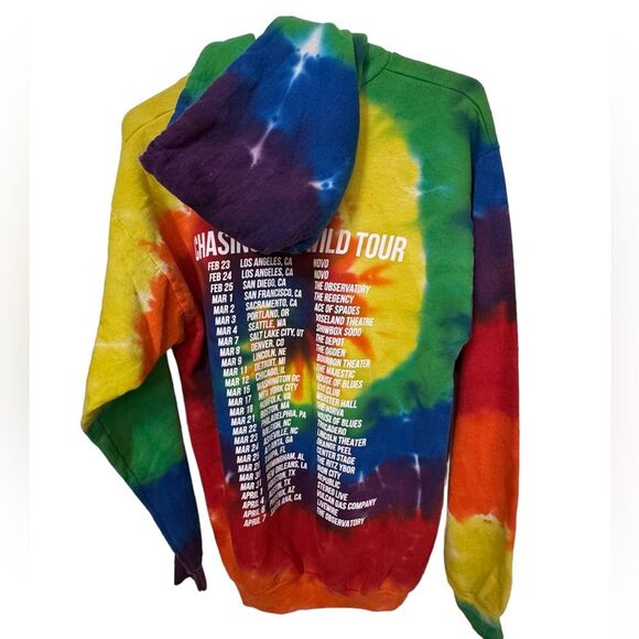 Hippie Sabotage Chasing The Wild Tour Unisex M Oversized Toe Dye Hoodie MINTY - Picture 2 of 4